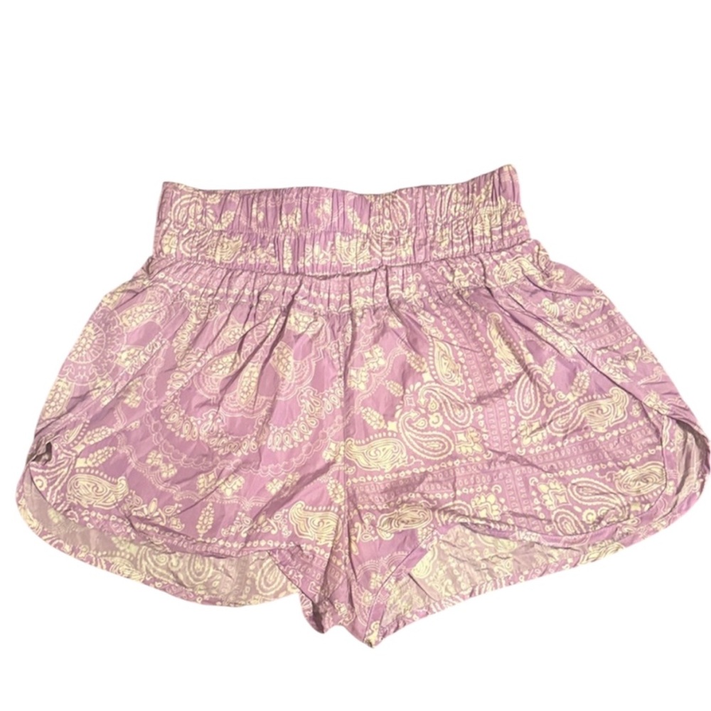 Free People Movement Women's Pink Paisley Shorts